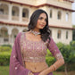 Lorenvalley Fashion Onion Pink Faux Georgette With Sequins & Zari Multi Embroidered work Lehenga Choli with Dupatta - Swadesiicart