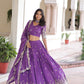 Lorenvalley Fashion Purple Vichitra Silk With Sequins & Zari Multi Embroidered work Lehenga Choli with Dupatta - Swadesiicart