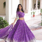 Lorenvalley Fashion Purple Vichitra Silk With Sequins & Zari Multi Embroidered work Lehenga Choli with Dupatta - Swadesiicart