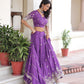Lorenvalley Fashion Purple Vichitra Silk With Sequins & Zari Multi Embroidered work Lehenga Choli with Dupatta - Swadesiicart