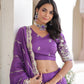 Lorenvalley Fashion Purple Vichitra Silk With Sequins & Zari Multi Embroidered work Lehenga Choli with Dupatta - Swadesiicart