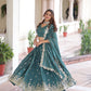 Lorenvalley Fashion Rama Vichitra Silk With Sequins & Zari Multi Embroidered work Lehenga Choli with Dupatta - Swadesiicart