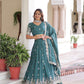 Lorenvalley Fashion Rama Vichitra Silk With Sequins & Zari Multi Embroidered work Lehenga Choli with Dupatta - Swadesiicart