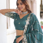 Lorenvalley Fashion Rama Vichitra Silk With Sequins & Zari Multi Embroidered work Lehenga Choli with Dupatta - Swadesiicart