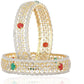 Gold-Polished Alloy American Diamond Broad Multi Bangle Set - The Pari - The Pari - Dinesh Associates