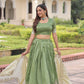 Lorenvalley Fashion Parrot Green Gold Crush with Sequins & Zari Embroidered Work Lehenga Choli with Dupatta - Swadesiicart