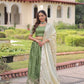Lorenvalley Fashion Parrot Green Gold Crush with Sequins & Zari Embroidered Work Lehenga Choli with Dupatta - Swadesiicart