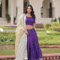 Lorenvalley Fashion Purple Gold Crush with Sequins & Zari Embroidered Work Lehenga Choli with Dupatta - Swadesiicart