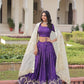 Lorenvalley Fashion Purple Gold Crush with Sequins & Zari Embroidered Work Lehenga Choli with Dupatta - Swadesiicart