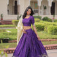 Lorenvalley Fashion Purple Gold Crush with Sequins & Zari Embroidered Work Lehenga Choli with Dupatta - Swadesiicart