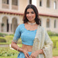 Lorenvalley Fashion Skyblue Gold Crush with Sequins & Zari Embroidered Work Lehenga Choli with Dupatta - Swadesiicart