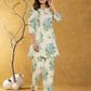 Yufta Cotton Blue Floral Print Co-Ord Set - Swadesiicart