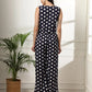 Yufta Blue Cotton Polka Dot Waistcoat Co-Ord - Swadesiicart
