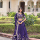 Lorenvalley Fashion Purple NC Vichitra Silk Sequins & Zari Embroidered Work Lehenga Choli with Dupatta - Swadesiicart