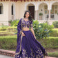 Lorenvalley Fashion Purple NC Vichitra Silk Sequins & Zari Embroidered Work Lehenga Choli with Dupatta - Swadesiicart