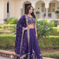 Lorenvalley Fashion Purple NC Vichitra Silk Sequins & Zari Embroidered Work Lehenga Choli with Dupatta - Swadesiicart
