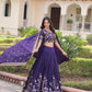 Lorenvalley Fashion Purple NC Vichitra Silk Sequins & Zari Embroidered Work Lehenga Choli with Dupatta - Swadesiicart