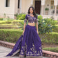 Lorenvalley Fashion Purple NC Vichitra Silk Sequins & Zari Embroidered Work Lehenga Choli with Dupatta - Swadesiicart