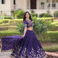 Lorenvalley Fashion Purple NC Vichitra Silk Sequins & Zari Embroidered Work Lehenga Choli with Dupatta - Swadesiicart
