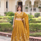 Lorenvalley Fashion Yellow NC Vichitra Silk Sequins & Zari Embroidered Work Lehenga Choli with Dupatta - Swadesiicart
