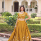 Lorenvalley Fashion Yellow NC Vichitra Silk Sequins & Zari Embroidered Work Lehenga Choli with Dupatta - Swadesiicart