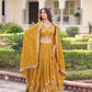 Lorenvalley Fashion Yellow NC Vichitra Silk Sequins & Zari Embroidered Work Lehenga Choli with Dupatta - Swadesiicart
