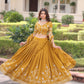 Lorenvalley Fashion Yellow NC Vichitra Silk Sequins & Zari Embroidered Work Lehenga Choli with Dupatta - Swadesiicart
