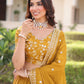 Lorenvalley Fashion Yellow NC Vichitra Silk Sequins & Zari Embroidered Work Lehenga Choli with Dupatta - Swadesiicart