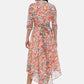 Souchii Floral Chiffon Midi Dress - Swadesiicart