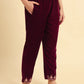 Yufta Magenta Velvet embroidered Co Ord Set With Cotton Lining - Swadesiicart
