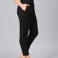 Juniper Women Black Rayon Flex Solid Slim Fit Pant/Slim Pant | Swadesiicart