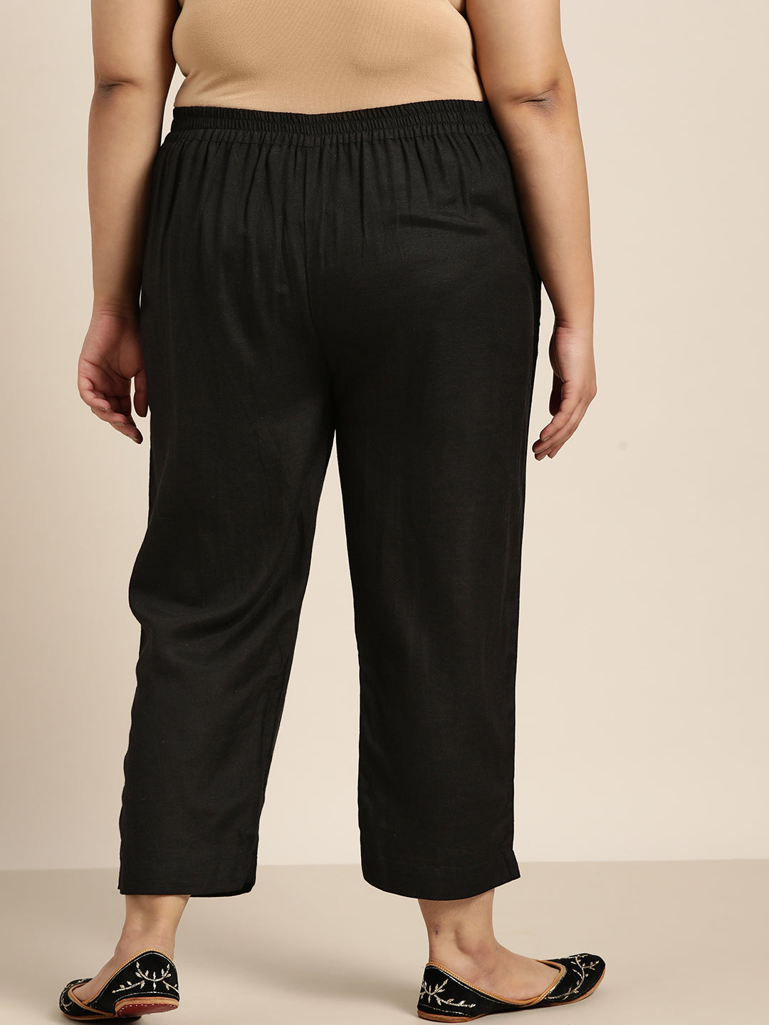Juniper Women Black Rayon Flex Solid Slim Fit Pant/Slim Pant | Swadesiicart