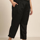 Juniper Women Black Rayon Flex Solid Slim Fit Pant/Slim Pant | Swadesiicart