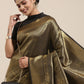 Saree Mall Black & Gold-Toned Ethnic Motifs Zari Silk Blend Banarasi Saree | Swadesiicart