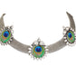 Silver-Plated Alloy Epoxy Peacock Oxidised Necklace - The Pari | Swadesiicart