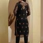 ADA Women Black Embroidered Regular Chikankari Kurta with Trousers | Swadesiicart