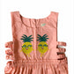 ArthLife Peach Pineapple Embroidered Dress