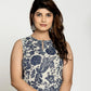 Yufta Blue Cotton Ethnic Motifs Straight Kurta - Swadesiicart