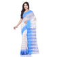 Desh Bidesh Women's Traditional Bengali Handloom Tant Pure Cotton Saree Khadi Bicolor Ball Temple Par Designed With Blouse Piece | Swadesiicart