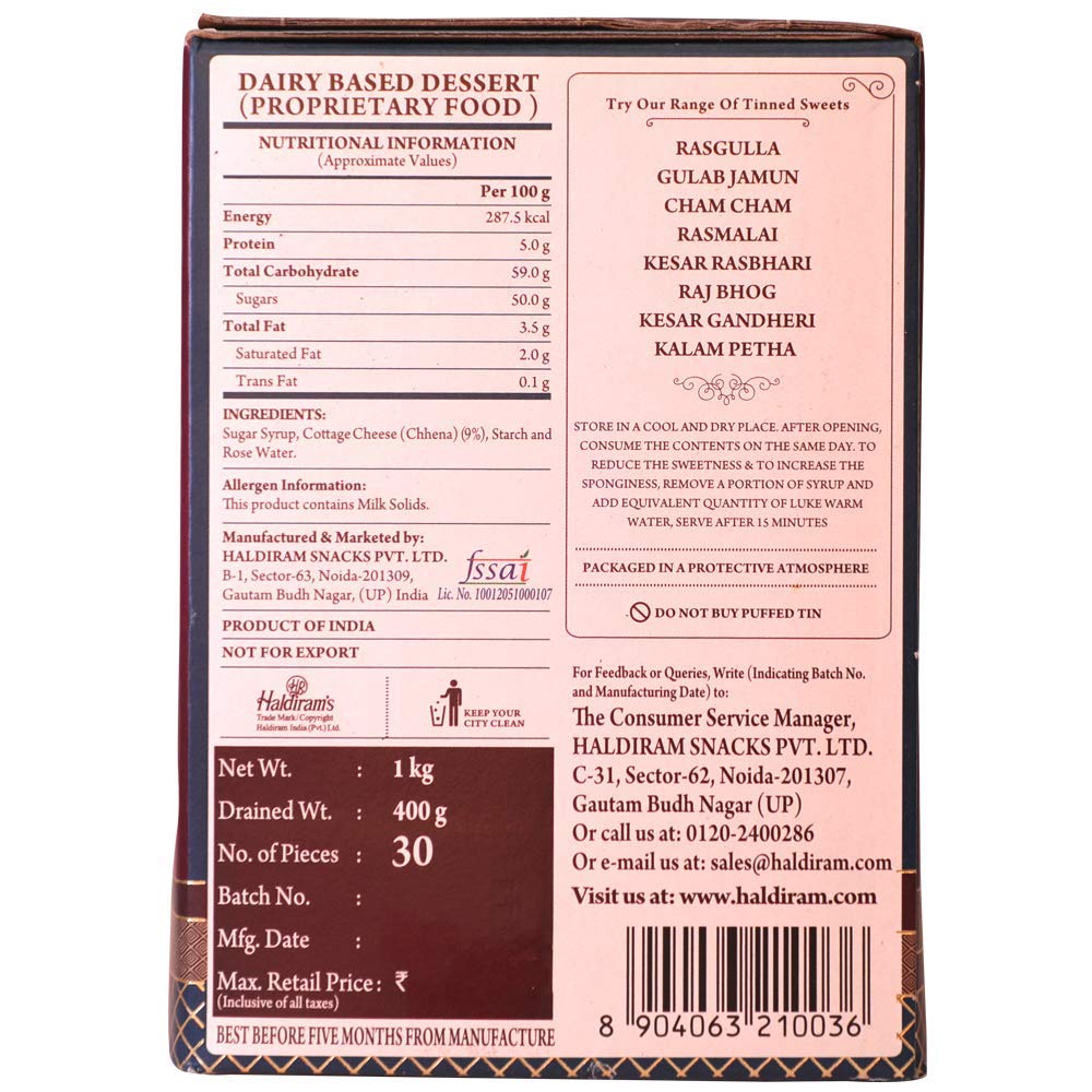 Haldirams White Rasbhari | Swadesiicart