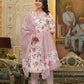 Partywear Designer Lavender Cotton Stitched Suit With Dupatta - Tanisha | Swadesiicart