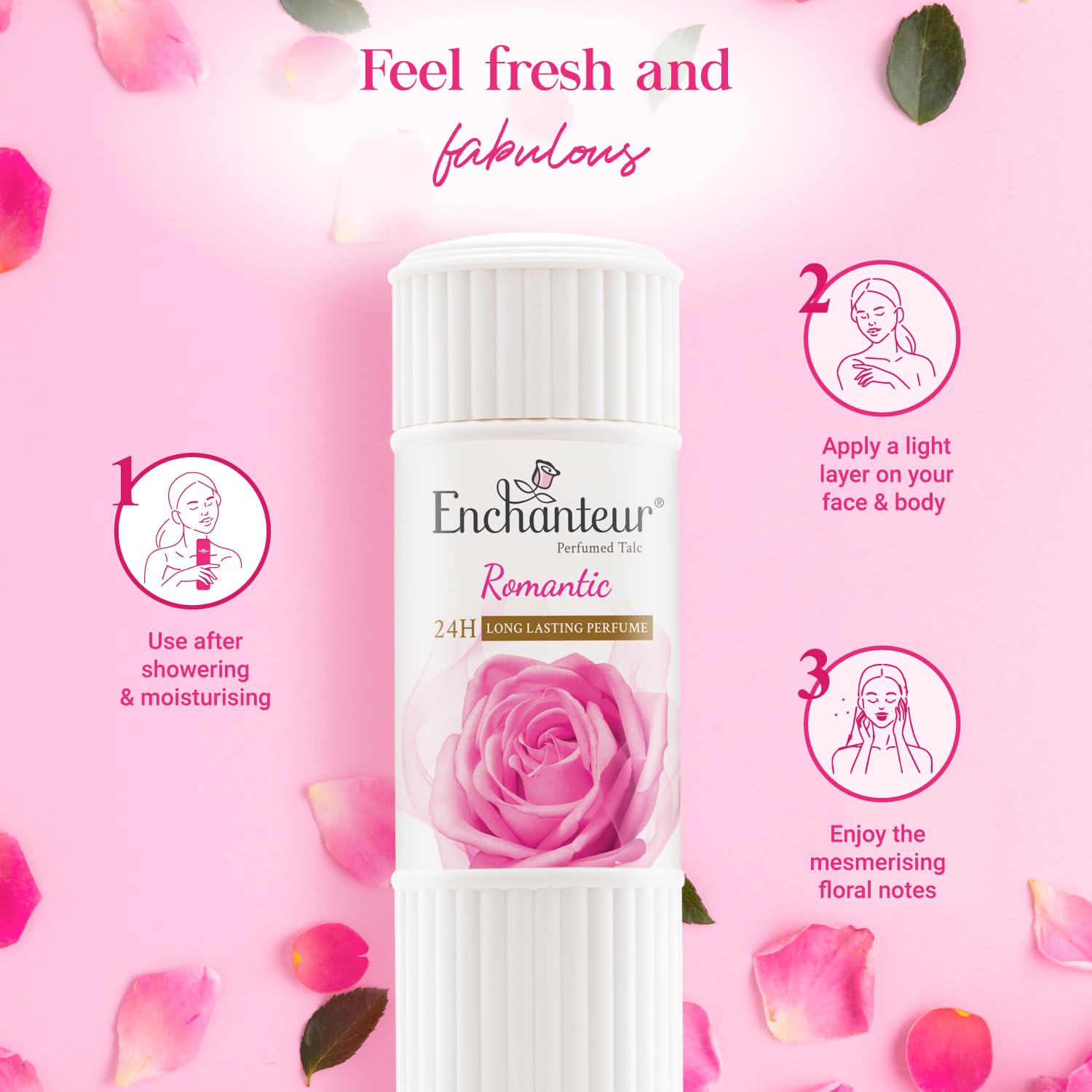 Enchanteur Romantic Perfumed Talc - Swadesiicart