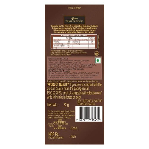 Cadbury Temptations, Almond Treat, 72g