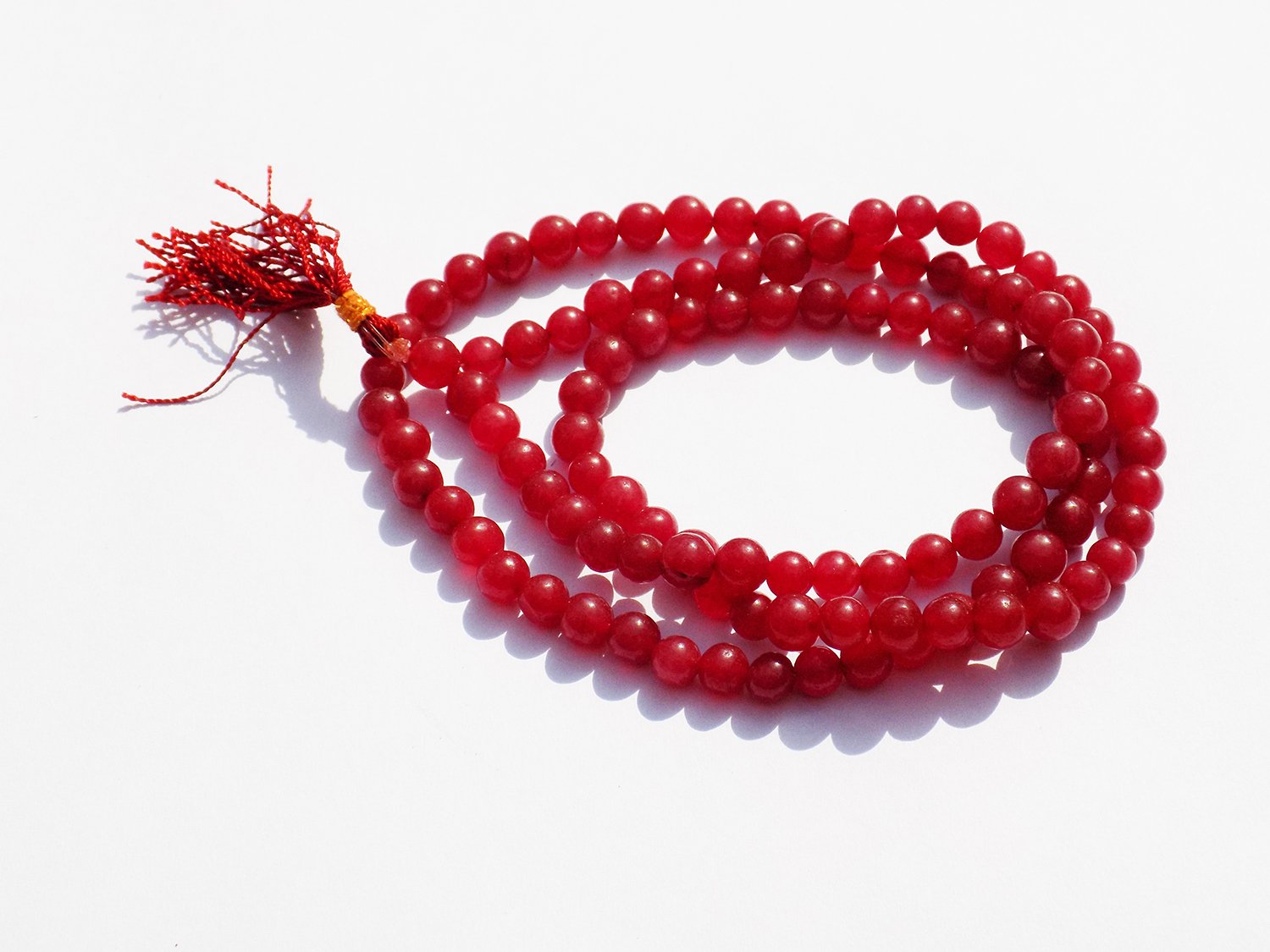 Kannssky Red Hakik (Agate) Mala - Hindu Buddhist Prayer Beads | Swadesiicart
