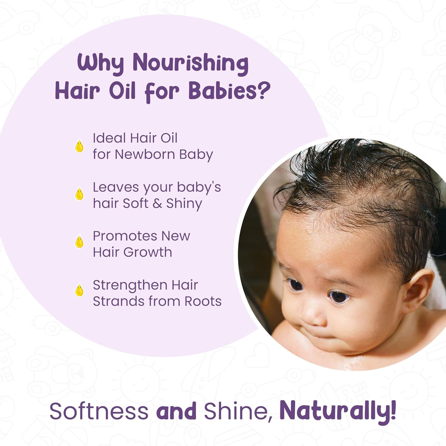 Mother Sparsh Nourishing Baby Hair Oil, Soothe & Nourishes Delicate Baby Scalp, Suitable Hair Oil for Newborns - Swadesiicart