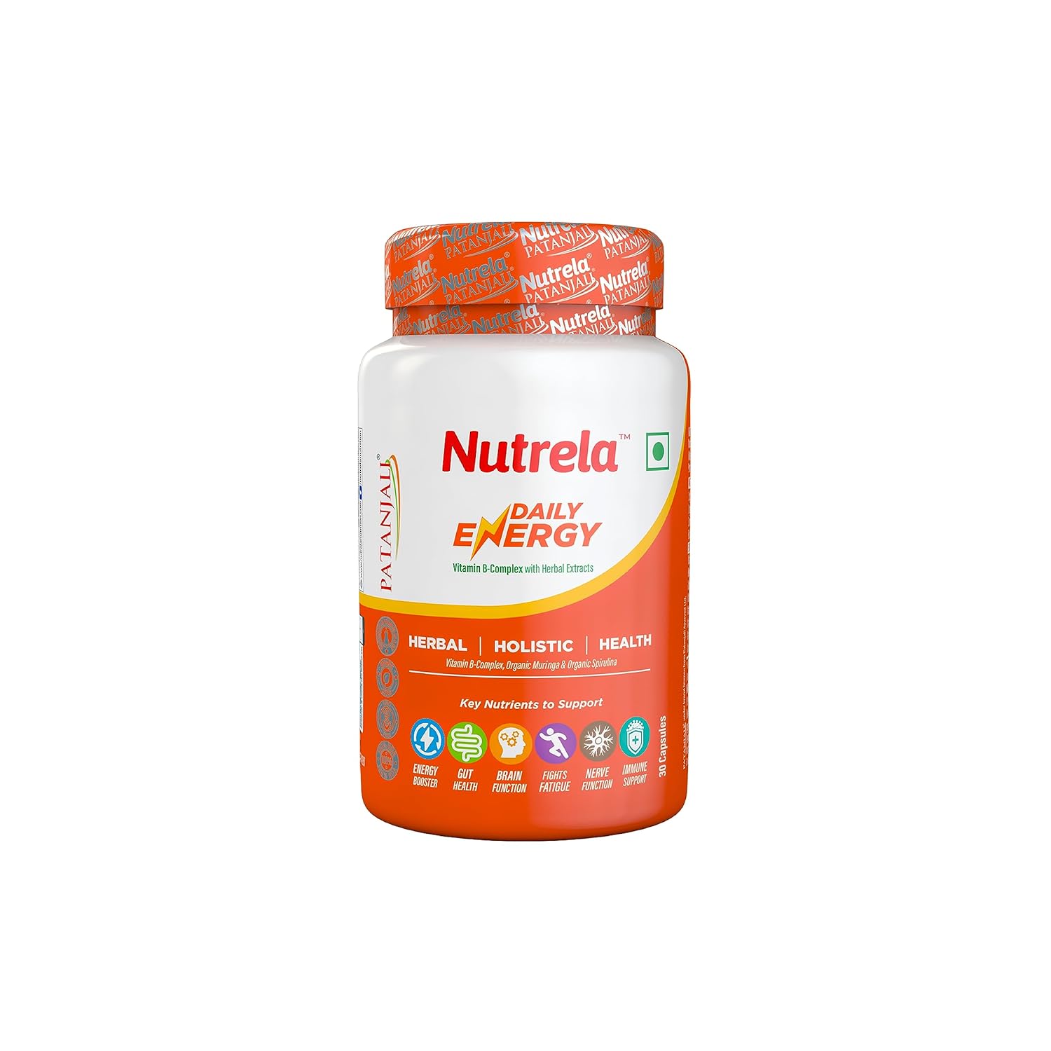 Patanjali Nutrela Vitamin B-Complex Capsules | Complete B Vitamins for Energy & Nerve Health - Swadesiicart