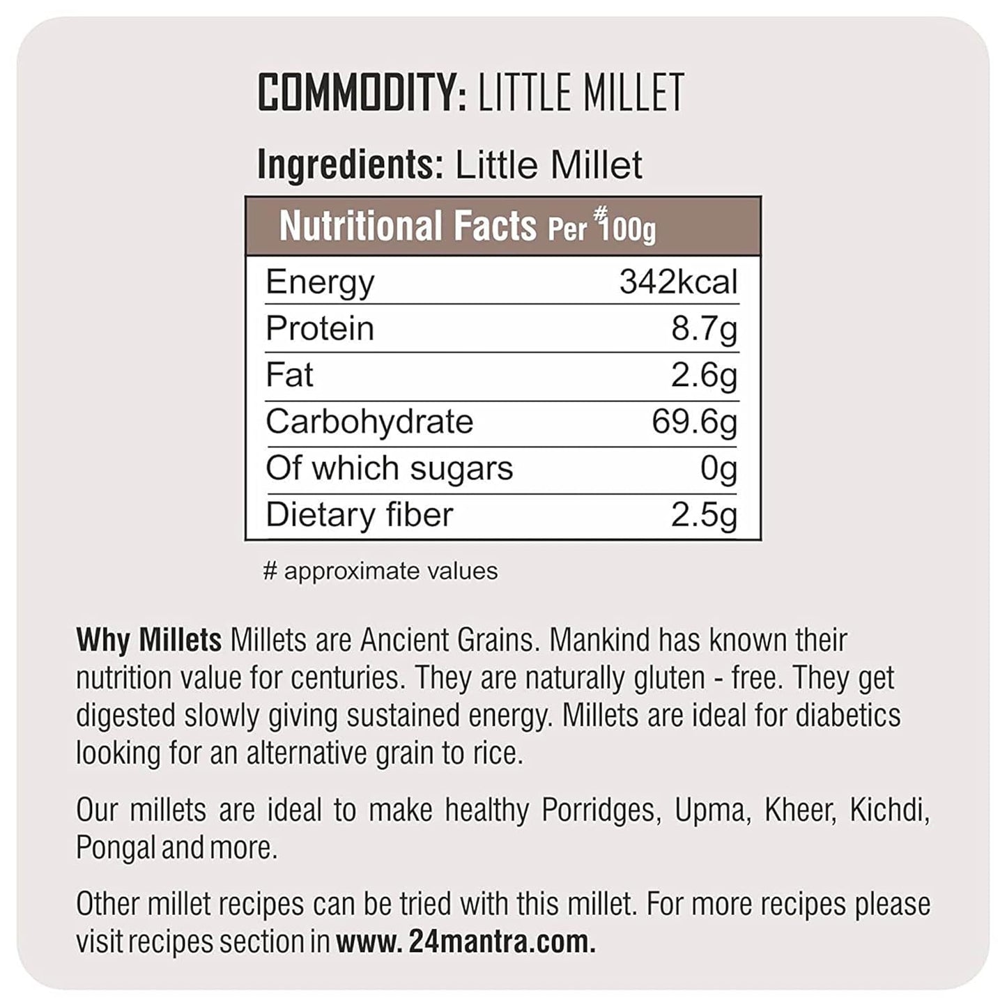24 Mantra Organic Little Millet - Swadesiicart