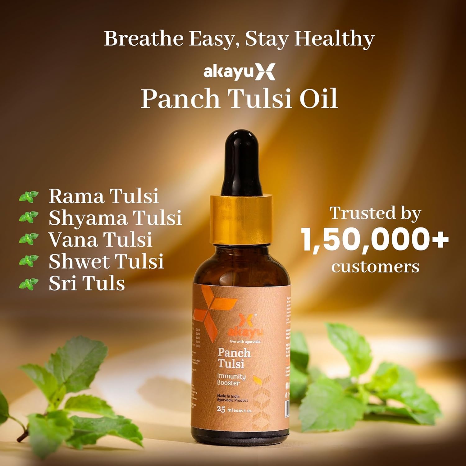 Ashpveda Panch Tulsi Oil - Swadesiicart