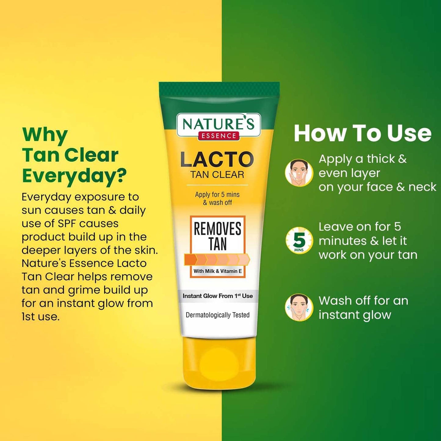 Nature's Essence Daily De-Tan Lacto Tan Clear - Swadesiicart