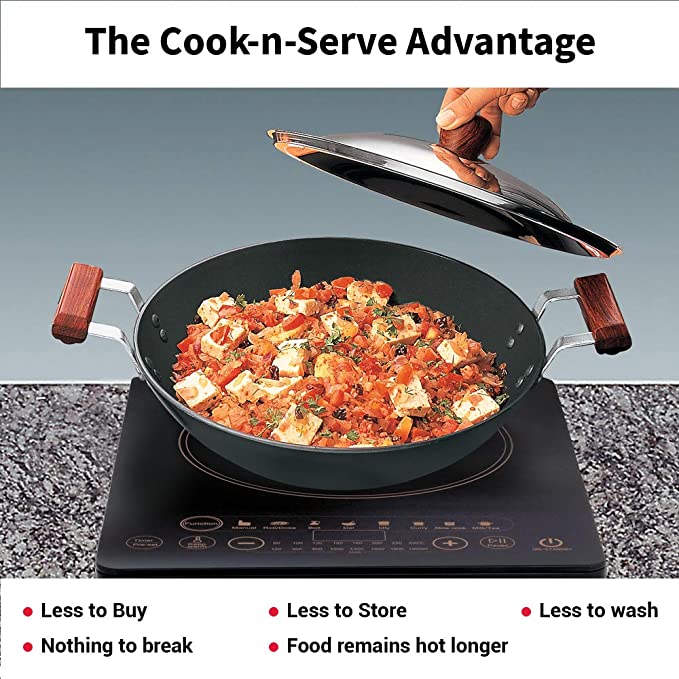 Hawkins Futura 2.5 Litre Deep Fry Pan, Hard Anodised Kadai with Stainless Steel Lid - Swadesiicart